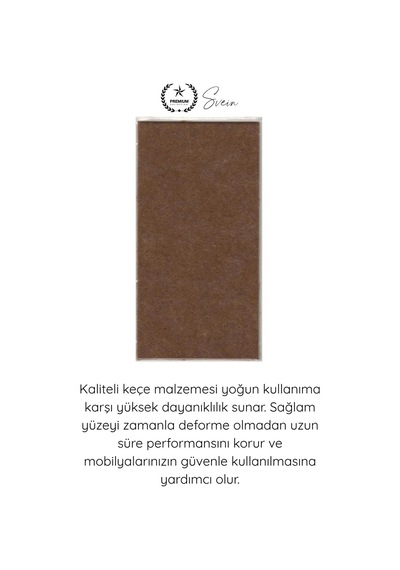 Keçe Yapışkanlı Dikdörtgen Keçe 12x24 Cm Kahve Mobilya Altı Zemin Koruyucu Çizik Önleyici Kesilebil Kahverengi