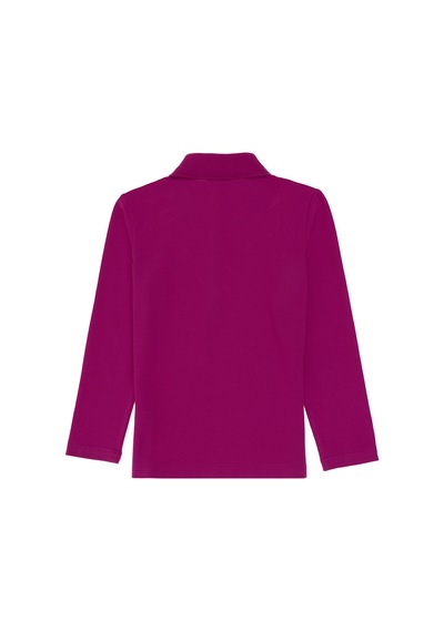 U.S. Polo Assn. Kız Çocuk Fuşya Polo Yaka Basic Sweatshirt 50316836-VR023