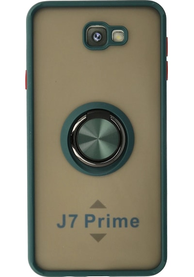 Newface Samsung Galaxy Uyumlu J7 Prime Kılıf Montreal Yüzüklü Silikon Kapak Semeglbl - 31 - Yeşil