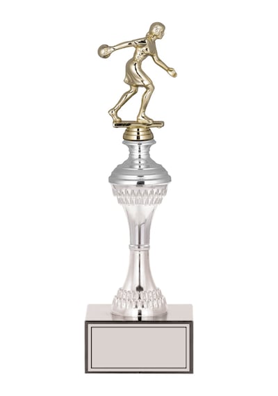 Odak Kupa - Figürlü Kupalar - Bowling Kadın Figürlü Kupalar Fg-030 C - 32 Cm Altın - Beyaz