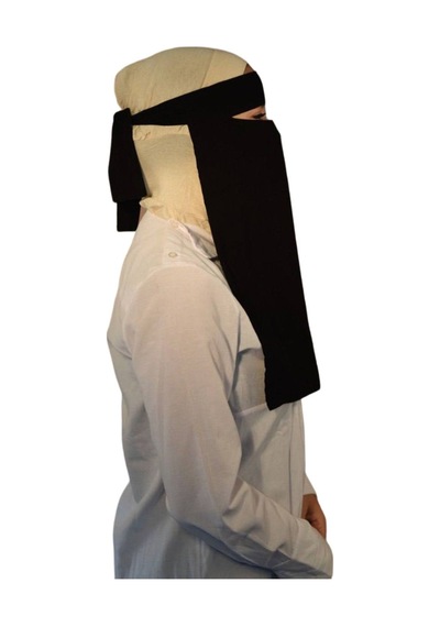 Melodi Scarf Kadın Tesettür Tek Katlı Peçe Siyah