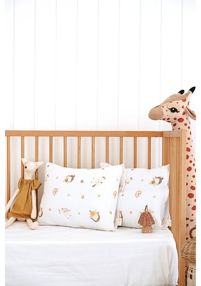 Esti Baby 2 Adet Desenli Müslin Bebek - Çocuk Yastık Kılıfı %100 Pamuk 45x35 CM