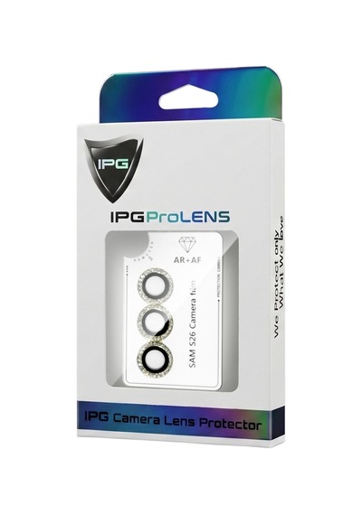 Samsung Galaxy Uyumlu S26 - S26 Plus İçin Ipg Prolens Kamera Lens Koruyucu Elmas Taş Çerçeveli, Kırılmaz Cam Altın