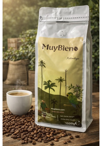 Kolombiya Medellin Supremo 1000 Gr. Çekirdek Kahve %100 Arabica