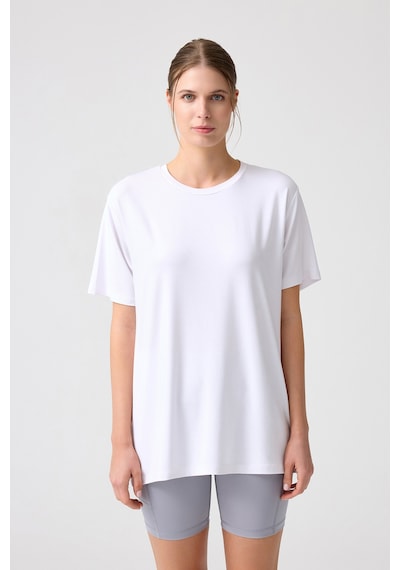 Los Ojos X Melodi Beyaz Oversize Geniş Kalıp Tişört Boyfriend T-shirt Beyaz Beyaz