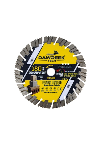 Dawreek Dt014cd 180mm Premium Segmentli Elmas Testere Beton-duvar-tuğla