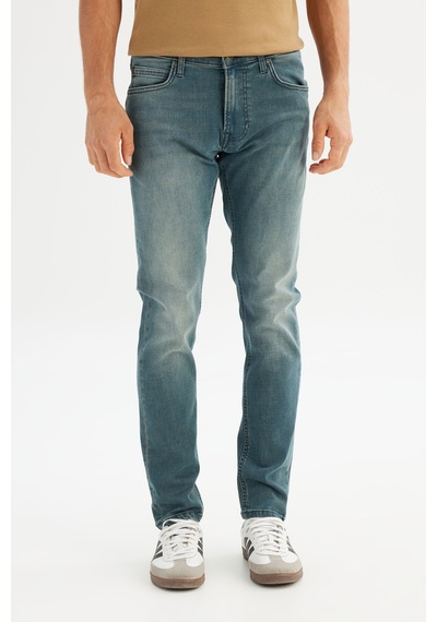 Lee Pamuklu Slim Fit Dar Kesim Cepli Esnek Jean Denim Kot Pantolon Gri