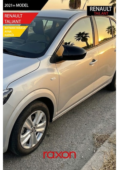 Renault Talıant 2021+ Batman & Yarasa Ayna Kapağı Parlak Piano Black Sport