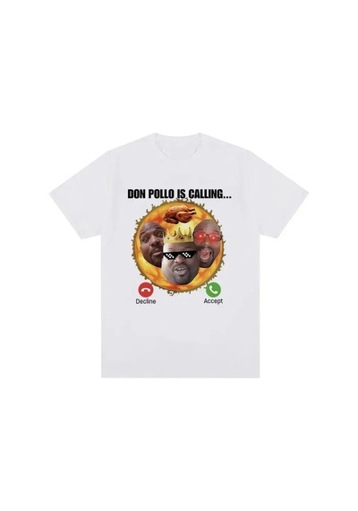 Startmore Beyaz Don Pollo Komik Meme Desen Ohio Kral Üst Retro Günlük Beyaz