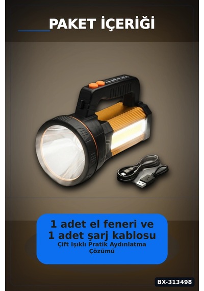 Çok Modlu 800w Acil Durum El Feneri - 800m Menzilli - Kamp Ve Doğa Aktiviteleri İçin Bx-313498 Çok Renkli