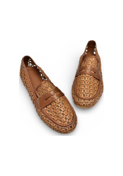 Fox Shoes Y267283309 Taba File Görünümlü Günlük Kadın Babet Taba
