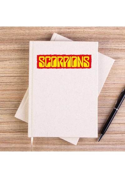 Scorpions Text Color Krem Çizgisiz Kanvas Defter