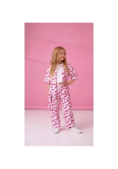 Poala Kids Pembe Kimono Takım