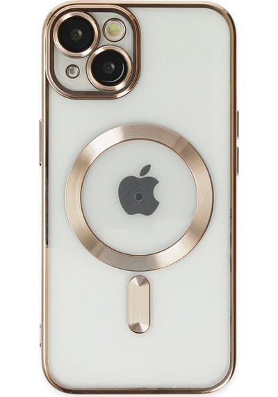 Apple Uyumlu iPhone 14 Plus Uyumlu Kılıf Kross Magneticsafe Kapak - Gold