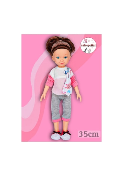 Büyük Boy Et Bebek 35cm Mina Kolej Bebek Gerçekçi Aksesuarlı Model Bebek 35cm