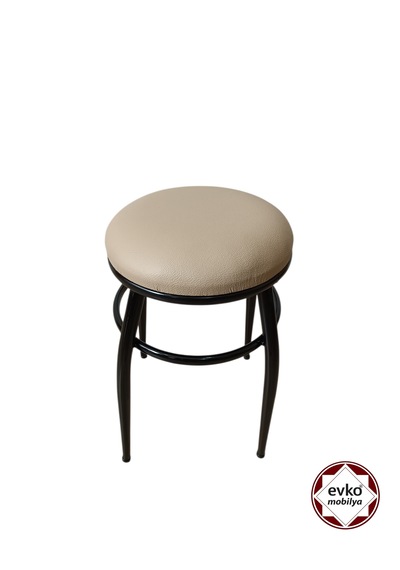 Evko Mobilya Tabure, Bar Taburesi, 2 Adet Tabure, Puf, Bench, Metal Ayaklı Tabure, İç Içe Geçebilen Tabure, Mutfak Balkon Bahçe Taburesi Siyah Kahverengi