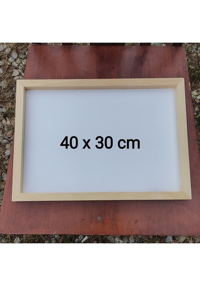 0x30 Cm Beyaz Ahşap Çerçeveli Pano Camsız - Arkalık Sabit