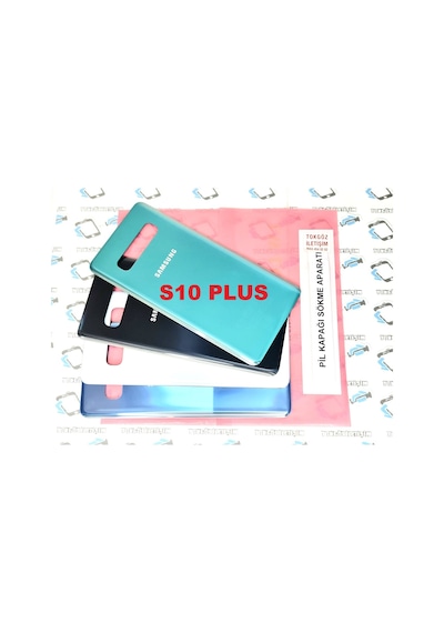 Samsung Uyumlu Galaxy S10 Plus Arka Pil Batarya Kapağı (Cam) - (275889500)