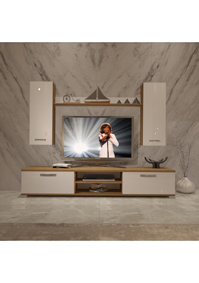 Decoraktiv Eko 5d Mdf Dvd Tv Ünitesi Tv Sehpası Pera - Beyaz