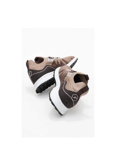 Dericlub Kadın Trikolu Aksesuar Bağcıklı Comfort Sneaker Cr 2486 Vizon