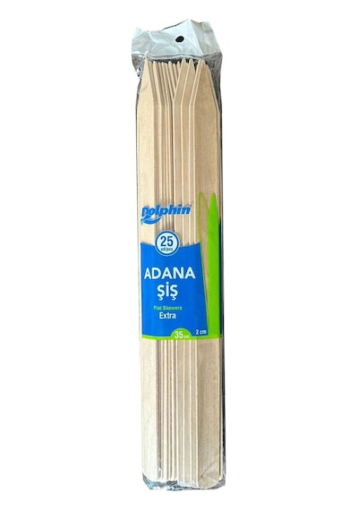 Dolphin Bambum Ahşap Adana Çöp Şiş 10 x 25'li 35 CM