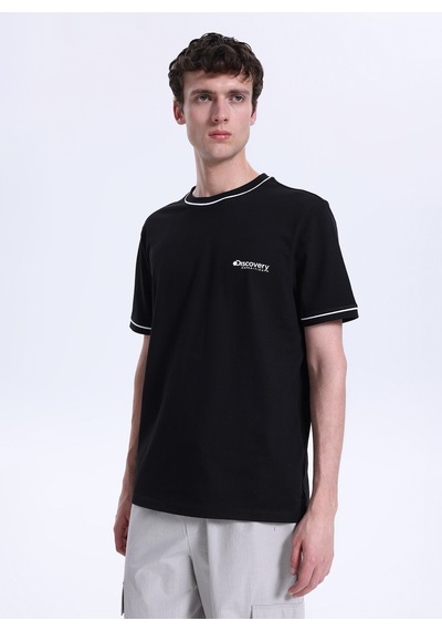 Discovery Expedition Siyah Pamuk Karışımlı T-shirt D6sm-tst3746