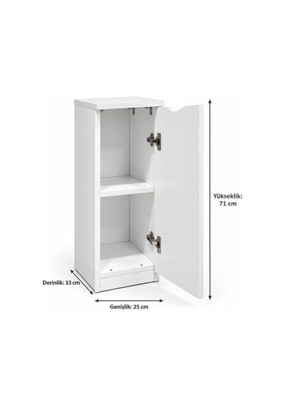 Dar Dolap 25x33x71 Cm Kapaklı Raflı Çok Amaçlı Dolap Banyo Mutfak Salon Antre Balkon Yatak Odası Düzenleyici Beyaz - 932247161 Beyaz