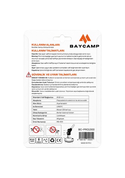 BC-PRO1300 Seramik Yalıtımlı Pürmüz Başlığı –  1300°C Ayarlanabilir Alev