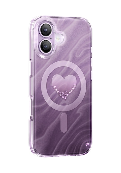 İphone 17 Uyumlu Kılıf M-safe Özellikli l Swarovski Taşlı Zore Paris Rovix Sert Pc Kapak Mor