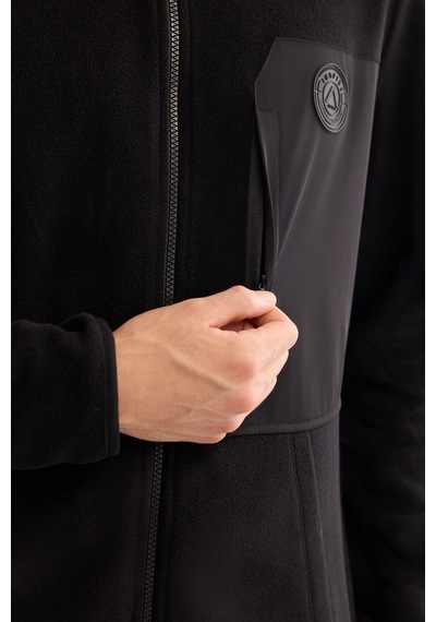 Avva Erkek Siyah Dik Yaka Fermuarlı Soft Touch Polar Regular Fit Sweatshirt A52y1207