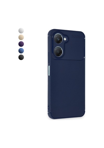 Vivo Y18 Kılıf Focus Carbon Silikon Kapak Siyah