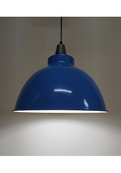 Riolight Mavi Içi Beyaz Tekli Krom Askılı Metal Sarkıt