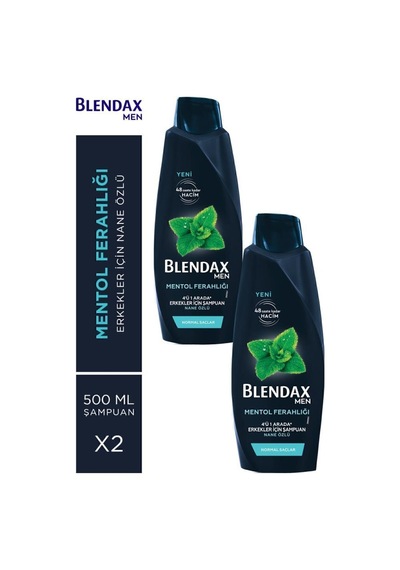 Blendax Erkekler Için Mentollü Şampuan 500 Ml X 2 Adet set-hnkl-2654-5385