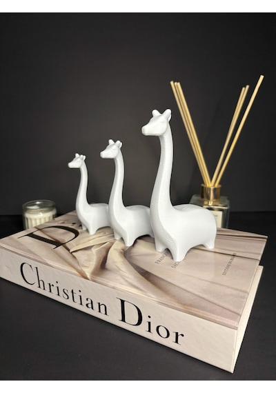 3 Lü Minimalist Zürafa Biblo Seti Zerafetin Minimalist Sembolü Dekoratif Modern Tasarım