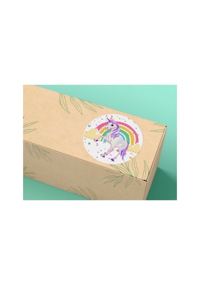 Unicorn Sticker Gökkuşağı Rainbow Hero Kids Tek Boynuzlu At Çocuk Etiketi 4 Cm 100 Adet Çok Renkli