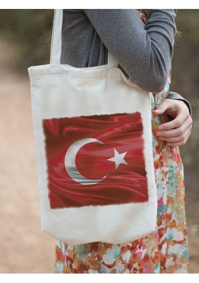 Anahtarlık Sepeti Bez Çanta - Türkiye Bayrak