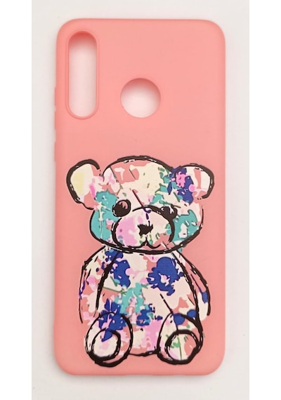 Huawei P30 Lite Uyumlu Resimli Yumuşak Slikon Kılıf Pembe