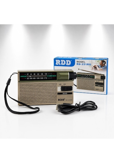 Ultratekno Rd-331rg Şarjlı Cep Radyosu Fm/am 2 Bant Taşınabilir Radyo Type-c Şarjlı 2xaa Pil Destekli Kulaklık Girişli Deprem Acil Durum Radyosu