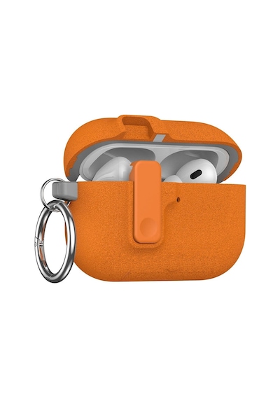 Apple Uyumlu AirPods 4. Nesil İle Kılıf Standlı Kilitli Tpu Premium Matte Trip Case Turuncu
