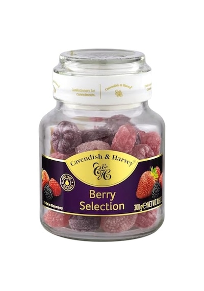 Cavendish & Harvey Mixed Berry Hard Candy Drops/karışık Orman Meyve Aromalı Şeker Cam Kavanoz 300 G Çok Renkli