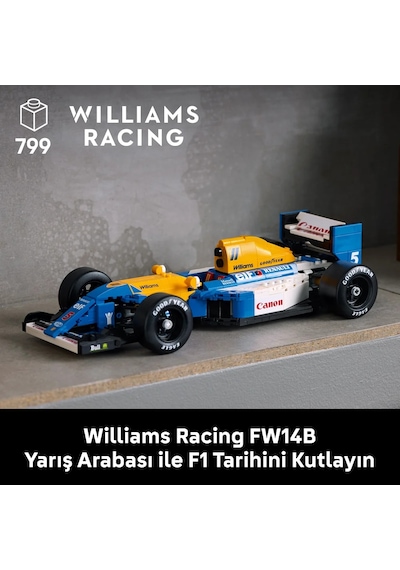 LEGO® Icons Williams Racing FW14B ve Nigel Mansell 10353 - Yetişkinler için Koleksiyonluk Yaratıcı Model Yapım Seti (797 Parça)