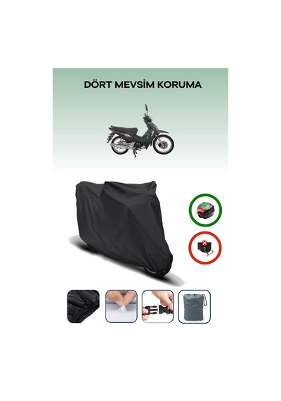 Siyah Arka Çanta Uyumlu Honda Wing-go Uyumlu Motosiklet Brandası Motor Örtüsü