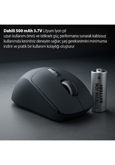 IWM-397T Kablosuz Mouse | 7D Sessiz Tuş 500mAh Şarjlı LED Gösterge Paneli 3200 DPI