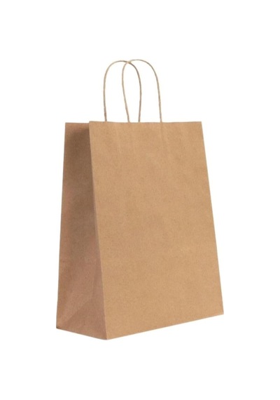 Gizpak Burgu Saplı Kraft Kağıt Çanta 18x24x8cm 25 Adet