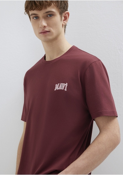 Mavi - Mavi Logo Baskılı Bordo Tişört 0611714-70396