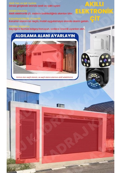 Wıfı Güvenlik Kamerası 9mp 12v Dc 2 Yönlü Ses Hareket Algılama Tam Renki Gece Görüşü Alarm Uzaktan İzmele
