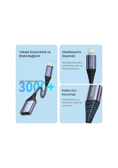 Ipad Ile Uyumlu Usb 3.0 Dönüştürücü Lightning Usb Çevirici Veri Fotoğraf Ve Şarj Çevirici Adaptör Dt25u-l Diğer