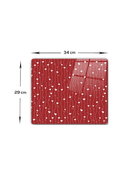 Decorita Cam Kesme Tahtası | Kalpli Sarmaşık | 29cm x 34cm