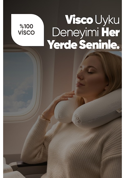 Ortopedik Boyunluk Visco Seyahat Boyun Yastığı Yolculuk Yastığı Ortopedik Seyahat Yastığı Boyunluk Beyaz