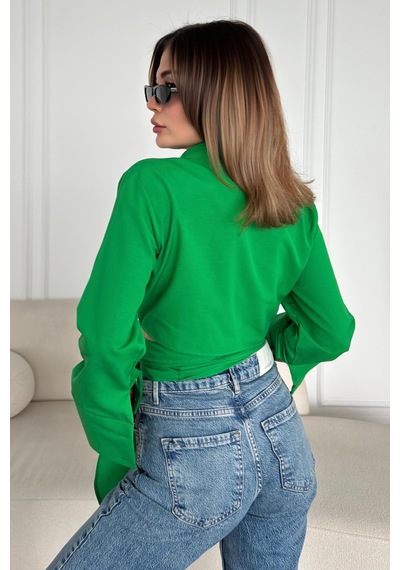Bbbutikbasic Bağlamalı Poplin Gömlek Bb0250 Yeşil